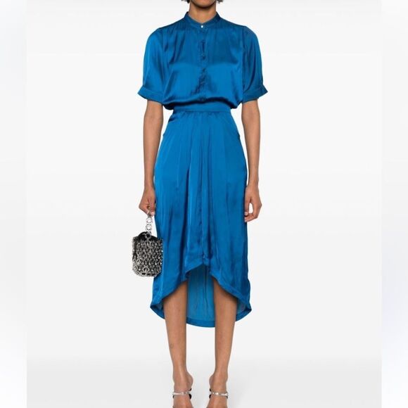 $498 NWT Zadig & Voltaire Rima Satin Dress Size Large Small flaw - Picture 9 of 15